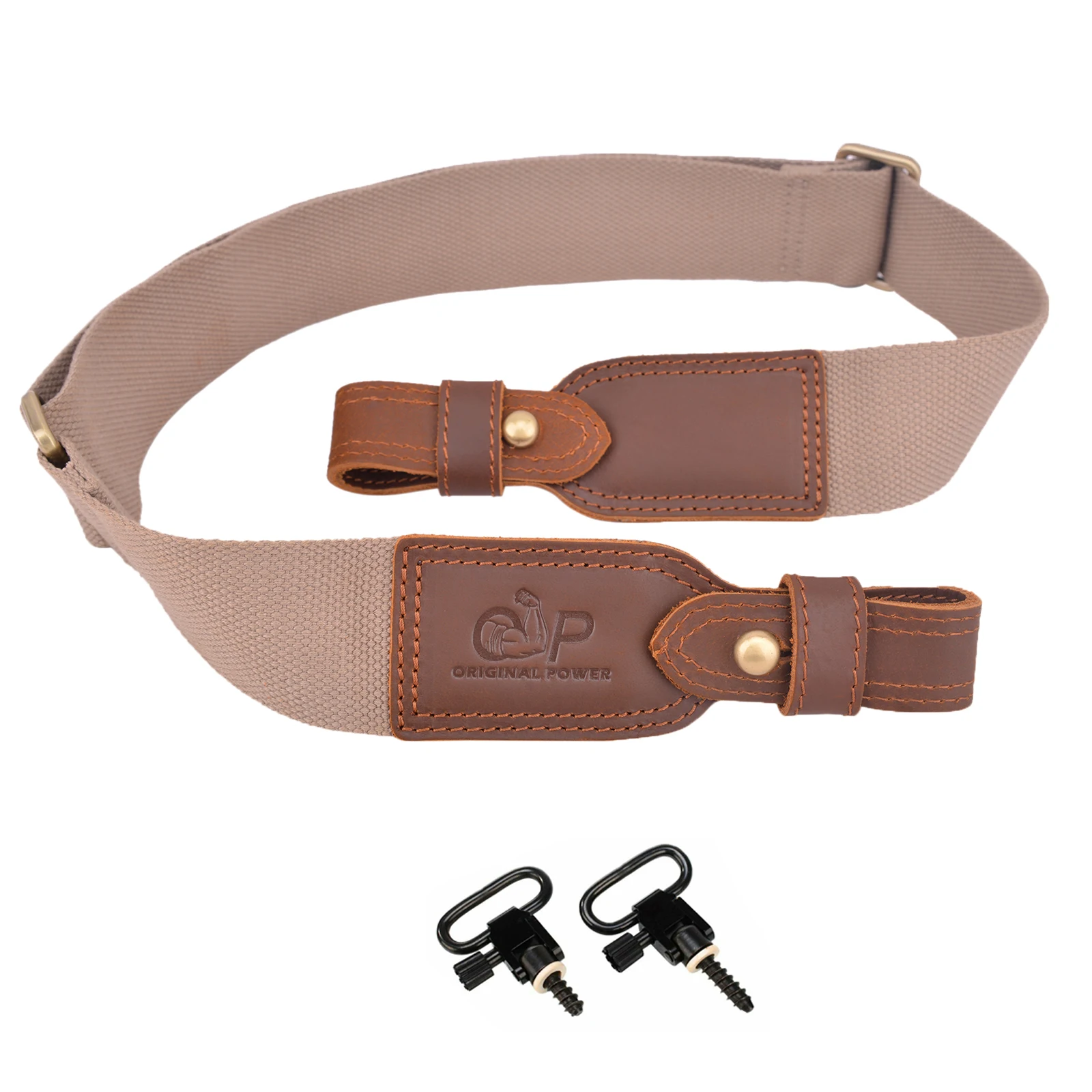 Cotton Wolven Rifle Sling, Leather Gun Shoulder Straps For 1