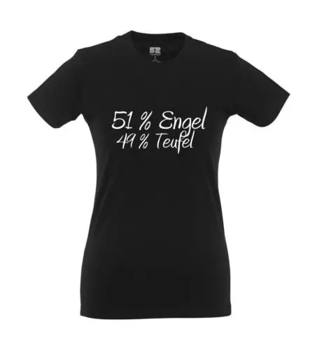 51% engel teufel i spaß i lustig i sprüche i girlie shirt