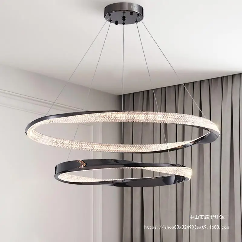 Post-modern light luxury living room designer creative model room, dining room, bedroom, study ring, minimalist chandelier