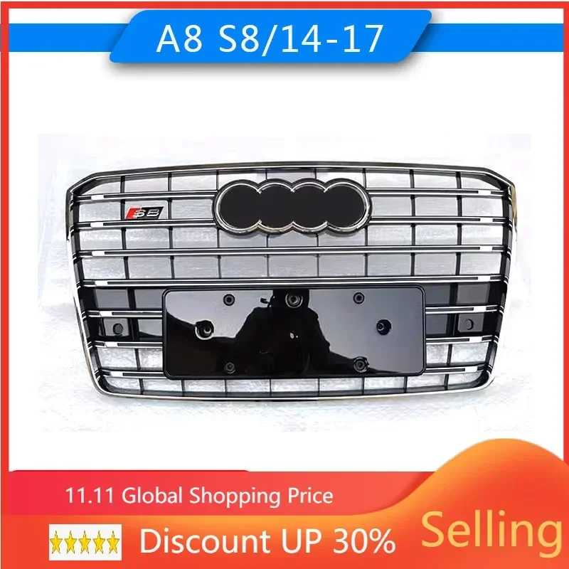 Car Front Bumper Grille Grill For  Audi A8 2014-2017  Refit upgrade S8 auto Racing grills