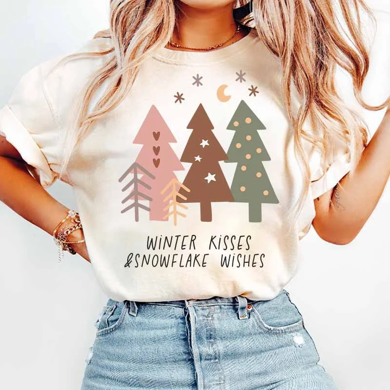 ملصقات مطبوعة لعيد الميلاد الكرتونية DTF ملصقات طباعة نقل الحرارة موسم الكي على أكياس الملابس DIY الوسائد تي شيرت