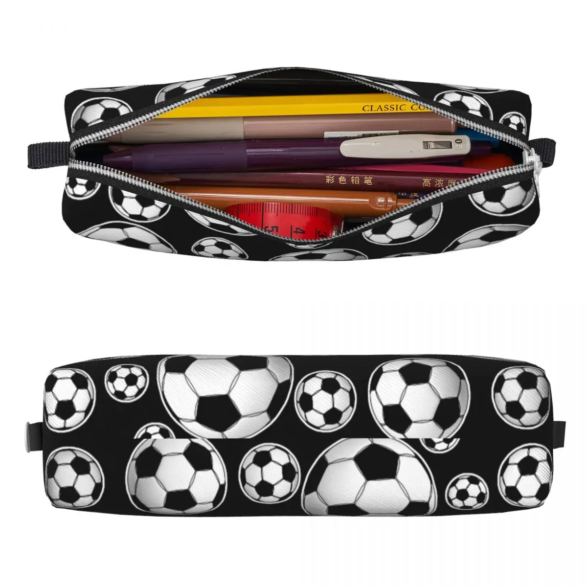 Soccer Ball Pattern Pencil Cases Classic Sports Pen Box Bags Student Big Capacity Students School Cosmetic Pencilcases