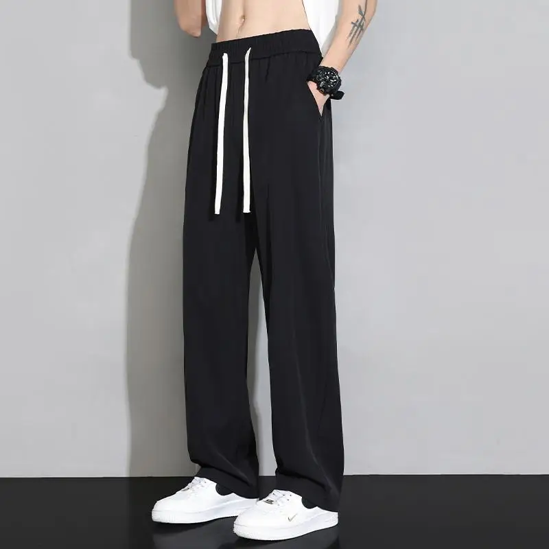 

Ice Silk Straight Leg Casual Pants for Boys Teenage Sports Trousers High School Middle School Big Kids Casual Long Pants