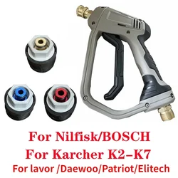 Pistola ad acqua ad alta pressione per idropulitrice 3/8 Karcher / Bosch/ Lavor/ M22/ 1/4 con ugelli a connessione rapida e bacchetta di estensione