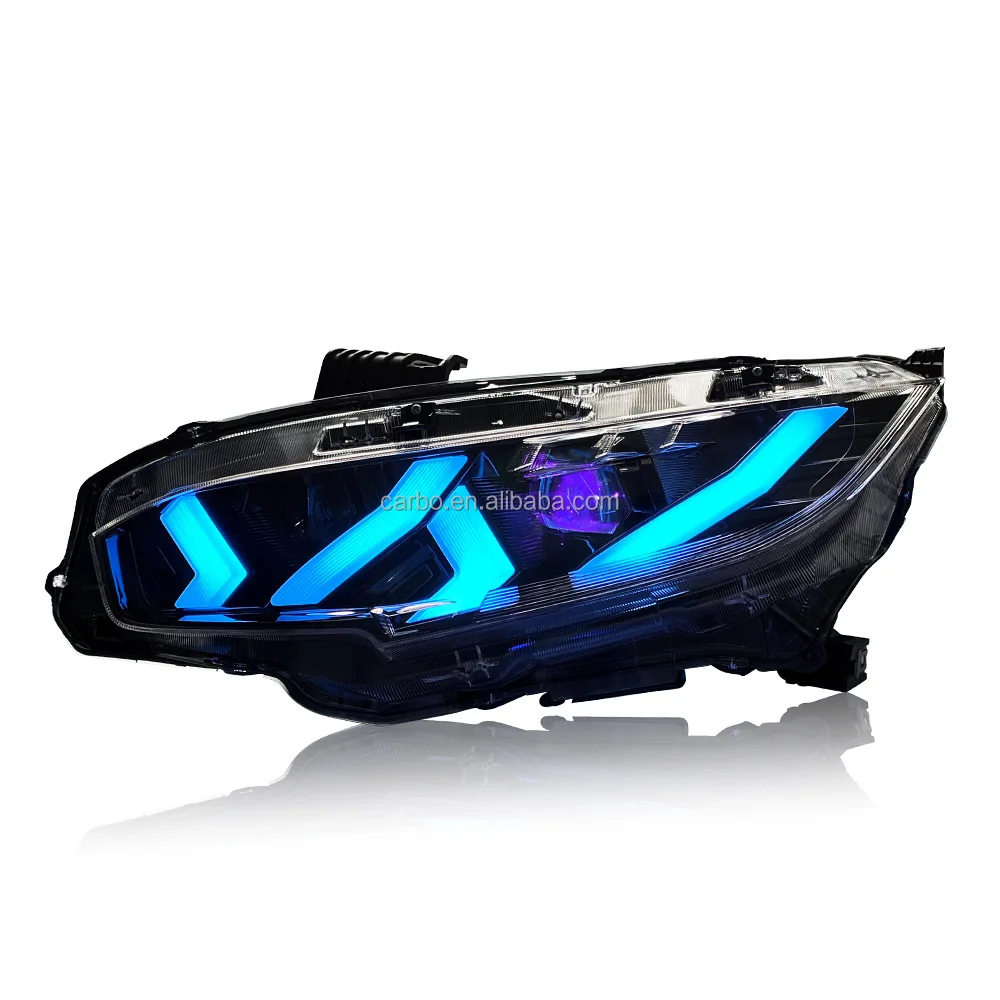 

DK MOTION RGB Front Light 2016-2021 For Honda 10th Gen Civic Sedan Hatchback Si Type R NEW Styling Headlamp 36W Power 6000K