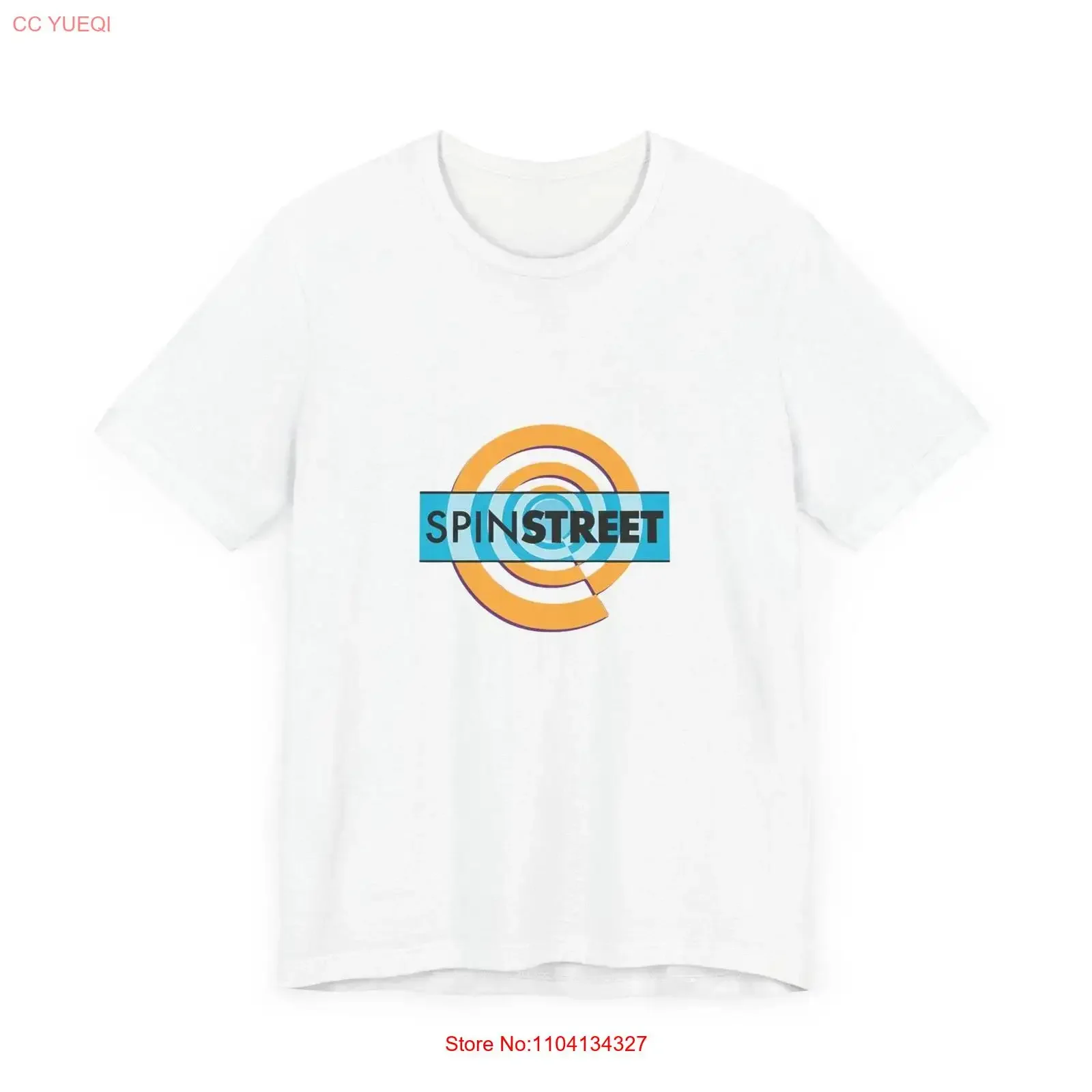 Vintage SpinStreet Record Store Logo Jersey  T Shirt vintage Washed fashion Casual Slightly Soft homme streetwear Stretched