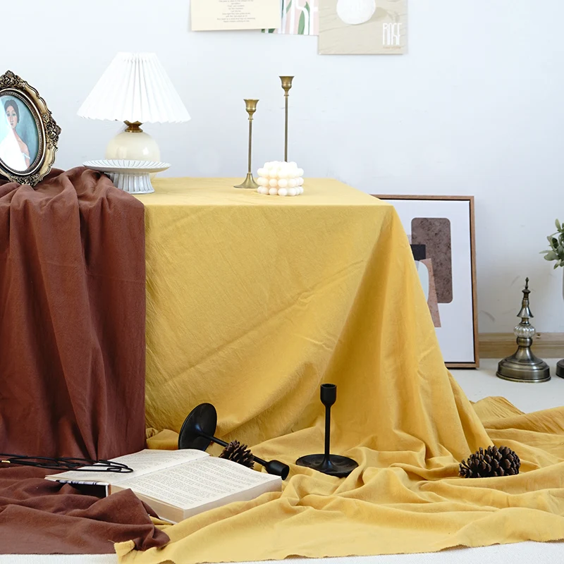 Baumwollstoff-Tischdecken, rechteckig, weich, waschbar, DIY-Farbstoffprojekt für Festival, Picknick, Hochzeit, Party, Restaurant, Tischdekoration
