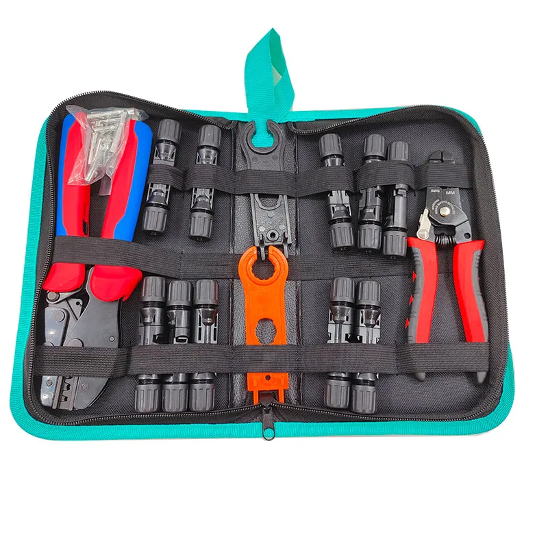 Solar Power Connection Terminal Kit with Cold Press Wire Stripping Tool for Solar Energy Applications MC2.5 4 MC6