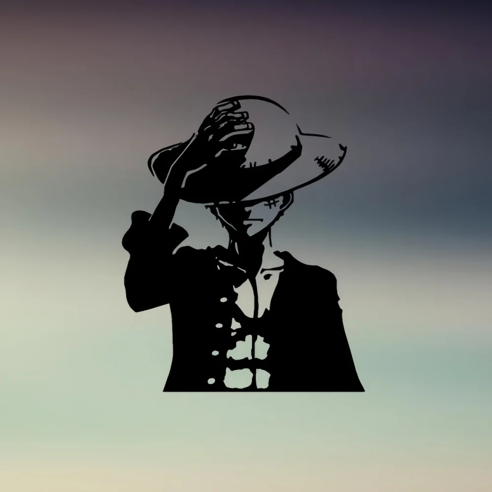 Autoaufkleber Monkey Luffy Strohhut Anime Reflektierende Aufkleber für Fenster, Tür, Windschutzscheibe, Kofferraum, Motorräder, Laptop