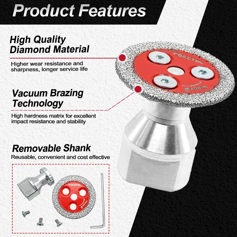 FOCSTOL Diamond Cutting Disc 30-50mm for Jade Crystal Tile Marble Saw Blade Brazed Glass Engraving Glass Mini Saw Blade - Image 2