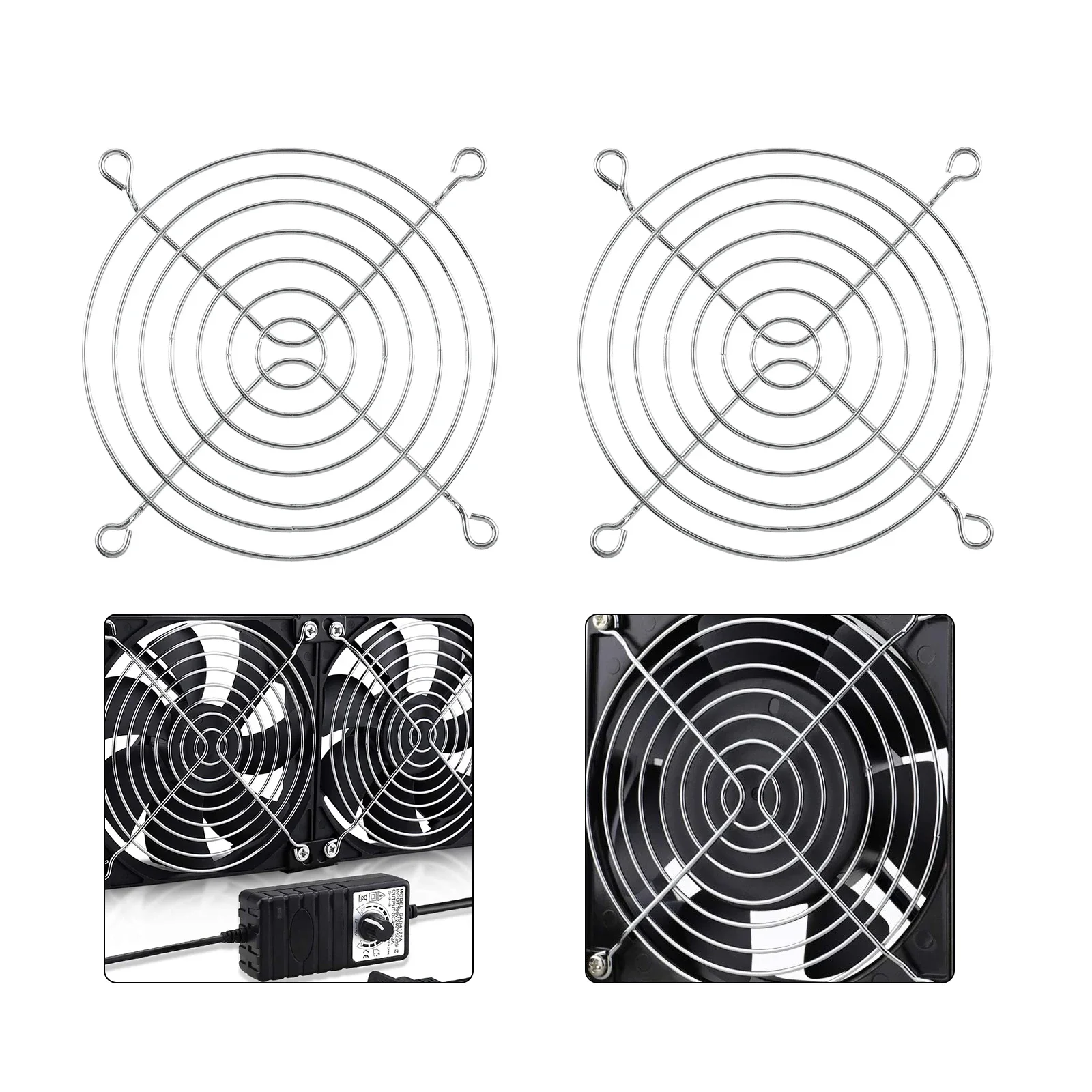 2pcs Metal Cooling Fan Guard Grill 40/50/60/70/80/90/110/120mm Diameter Protective Cover Net PC Laptop Fittings Repairing Set