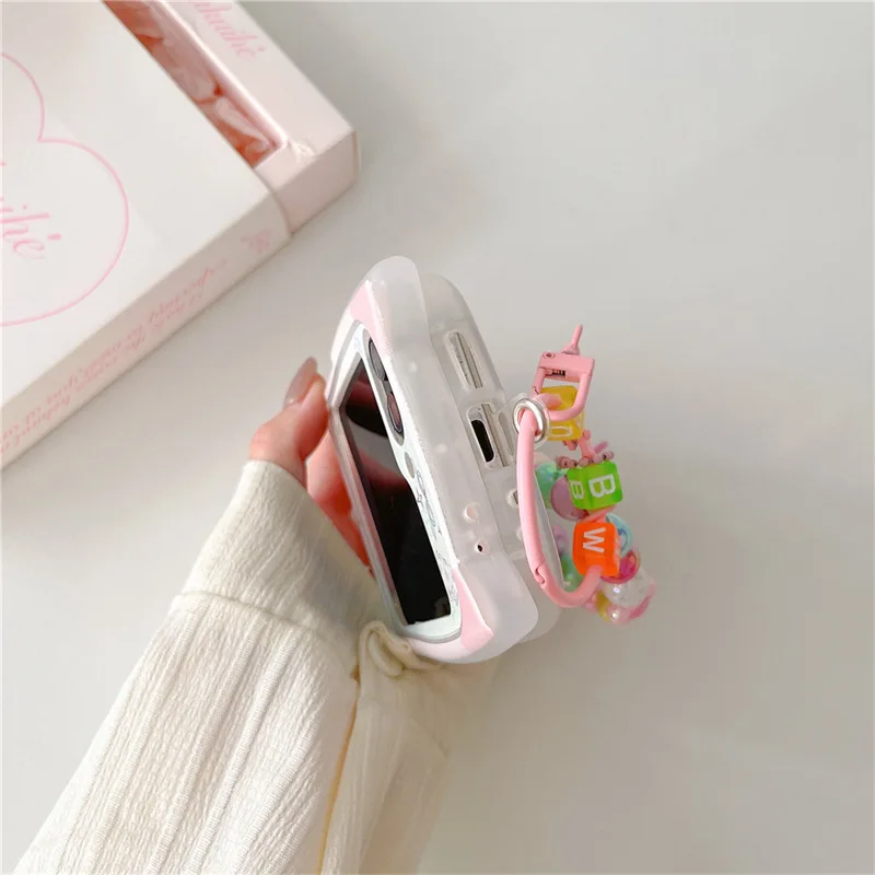 Cat Ear Cartoon Rabbit Phone Case for Samsung Galaxy Z Flip 6 5 4 3 Protective Back Cover for ZFlip4 ZFlip5 ZFlip6 Case Shell