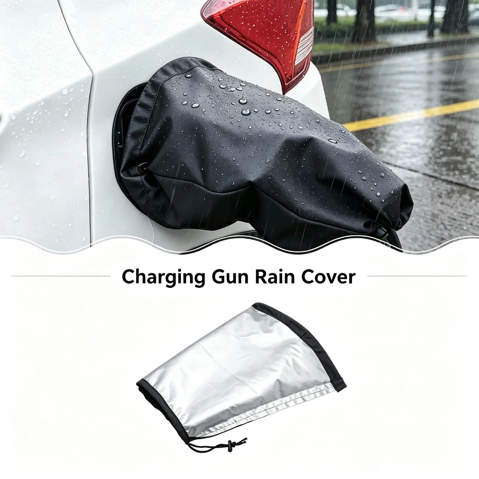 

EV Charging Port Cover Waterproof Charger Cover Rain Snow Protection Magnetic Adsorption Universal for Most Electric Cars