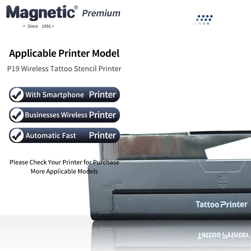 

P19 High Speed Tattoo Stencil Printer A4 Thermal Tattoo Printer Sticker Wireless Portable Tattoo Transfer Machine Higher Clarity