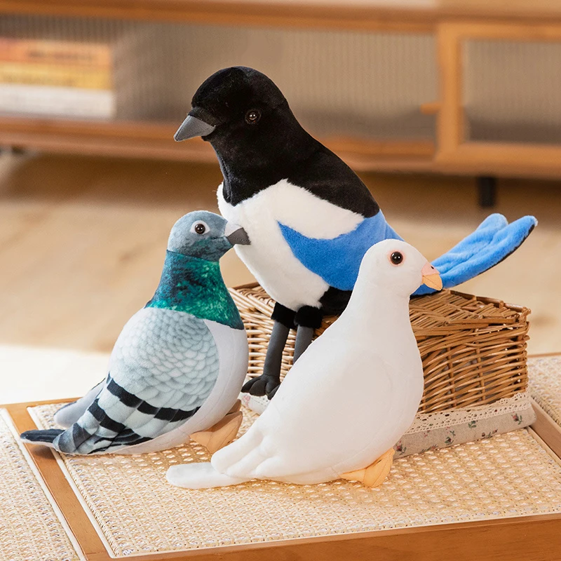 20cm Simulation Pigeon Plush Toy Lifelike Magpie Carrier Pigeon Doll Home Decor Kawaii Animal Bird Stuffed Toys Kids Gifts