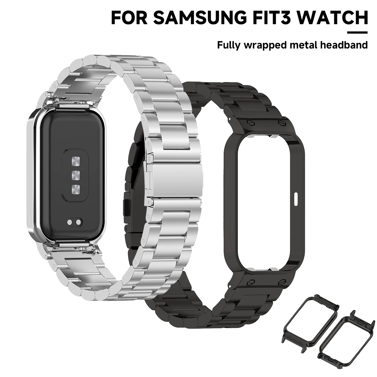 Metalowa obudowa ochronna do Samsung Galaxy Fit 3, ramka do inteligentnego zegarka Galaxy fit 3, akcesoria do zegarków ochronnych (bez ekranu)