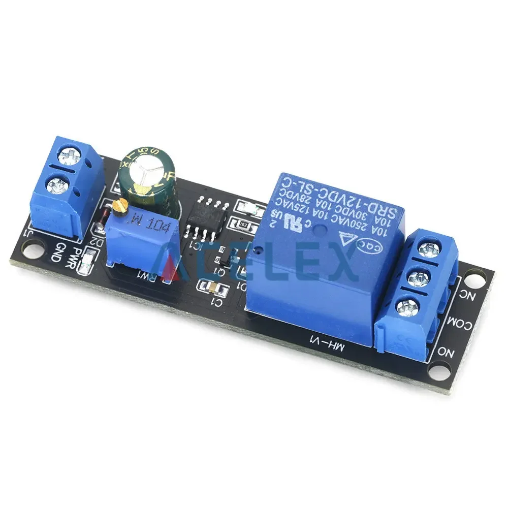 DC 12V 타이머 지연 릴레이 실드 모듈 NE555 타이머 스위치 조정 가능한 컨트롤러 모듈, 0 ~ 10 초 0 ~ 10 초 자동차 발진기