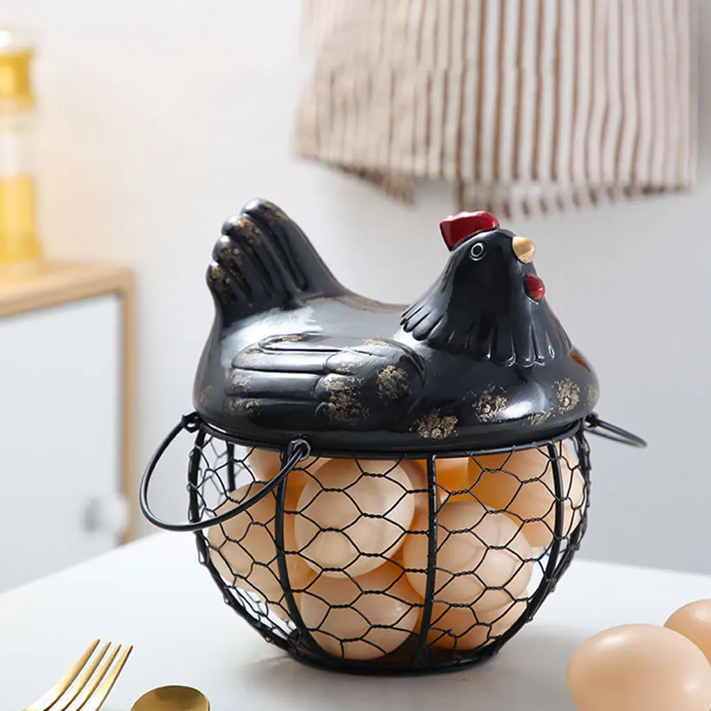 

Ceramic Hen Ornament – Beautiful Hand-painted Craftsmanship Dignified Ceramic Glaze And Sturdy Iron