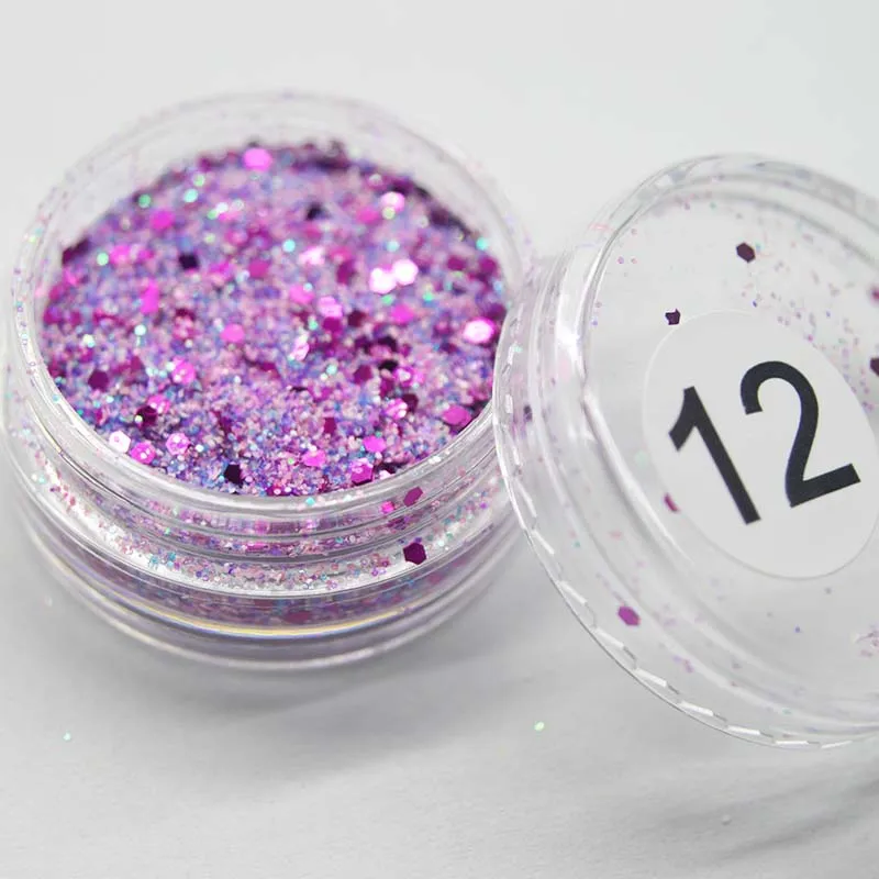 12 farben/Lot Nagellack Gemischte Glitter Kit Dekoration Kunst Für UV Gel Zubehör DIY Salon Mode Frauen Maniküre shiny