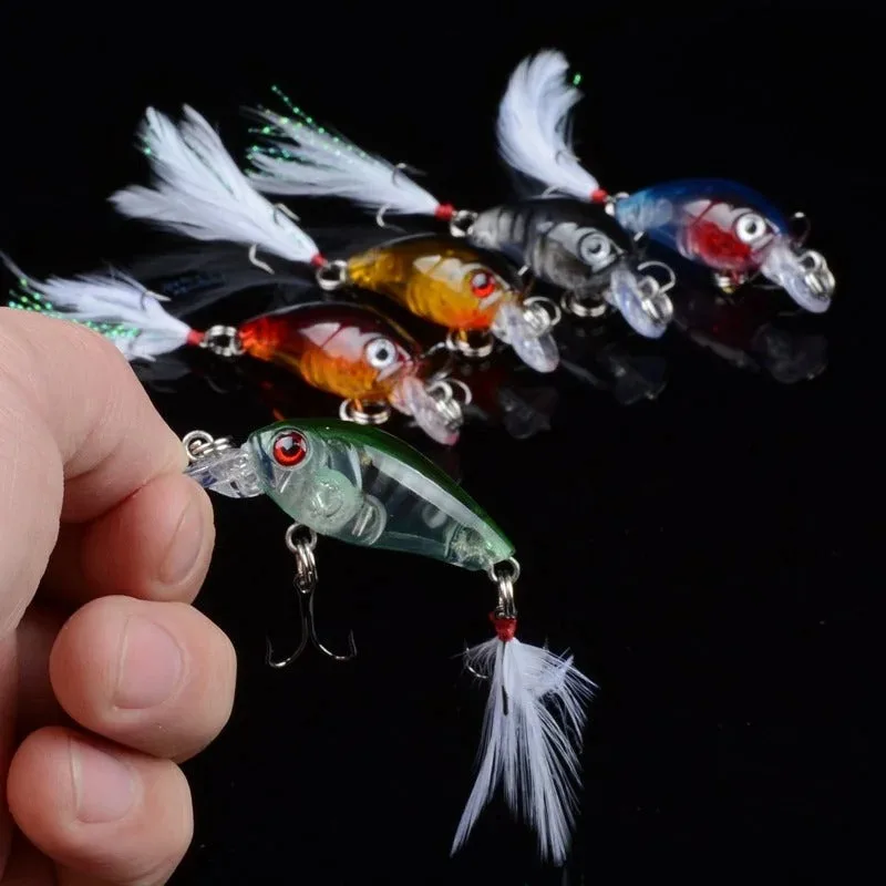 ANFS 5pcs 5pcs 미노우 낚시 미끼 세트 4g/4.5cm 인공 미끼 Wobbler 크랭크베이트 태클 낚시 액세서리