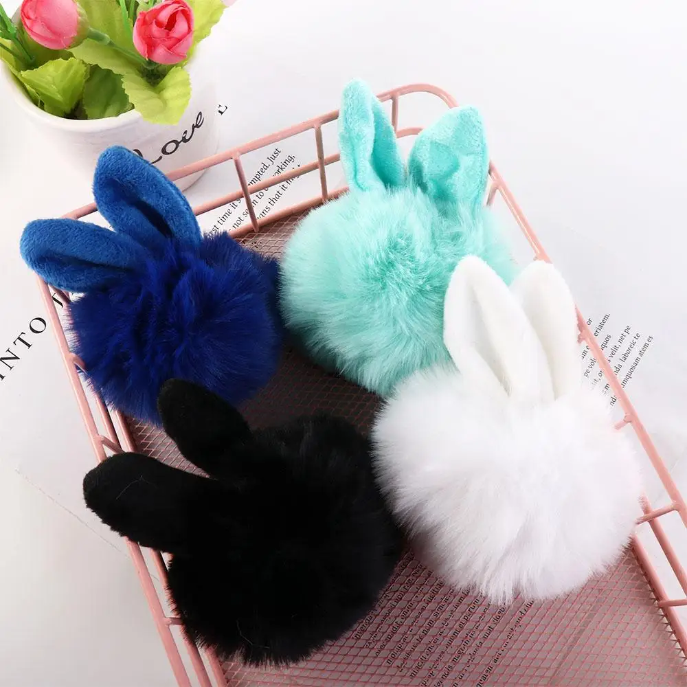 Accessories Fashion Woman Bag Charms Rabbit Hair Car Pendant Bag Pendant Pom Pom Key Chain Bunny Keychain Fur Ball Key Ring