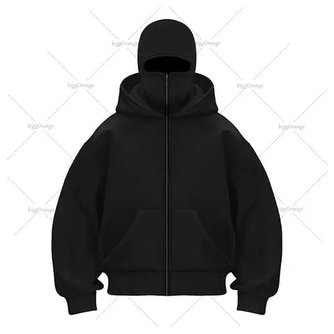 힙합 펑크 솔리드 컬러 더블 모자 지퍼 까마귀 하이 스트리트 streetwear 자켓 남자 맞춤형 스플 라이스 오버 사이즈 스웨트