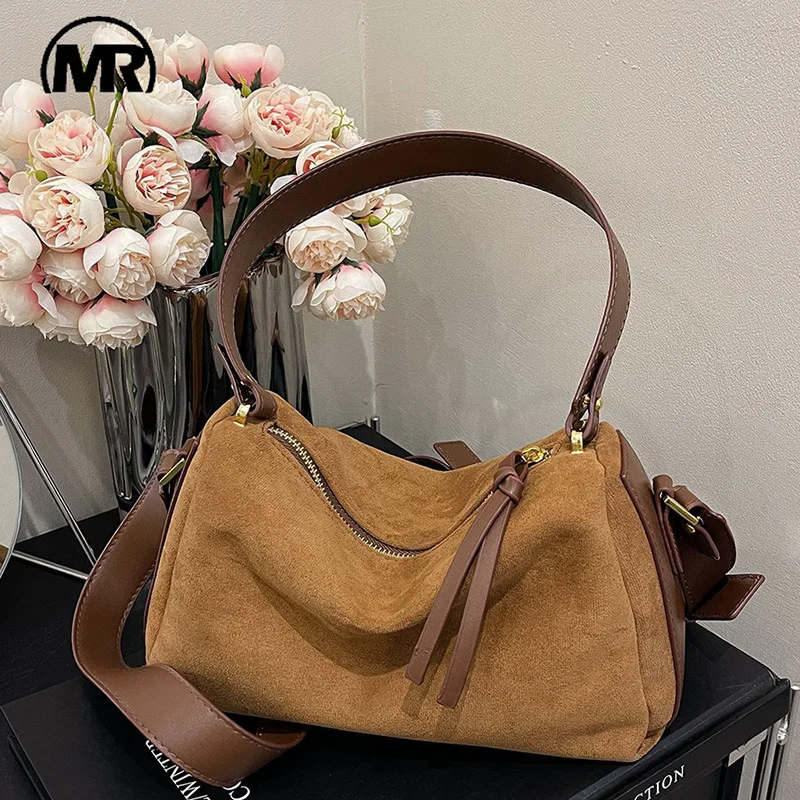 

Classic Fashion Simple High Quality Women's Crossbody Bag Tote Bag Frosted Pure Colour Retro Commuter Hundred Shoulder Bag