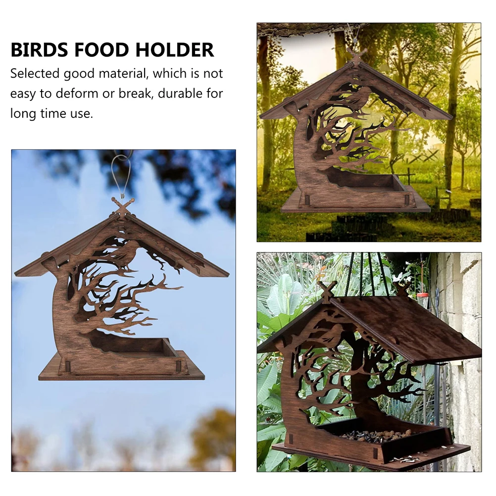

Hanging Bird Feeder Assembling Type Art Work Design Weather Resistant Outdoor Feeder for Garden Bird Food Holder