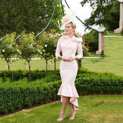 YALIN Summer Sale Mother Of The Bride Dresses With Three Quarters Sleeve High Low Sheath Evening Dress robe mariage femme
