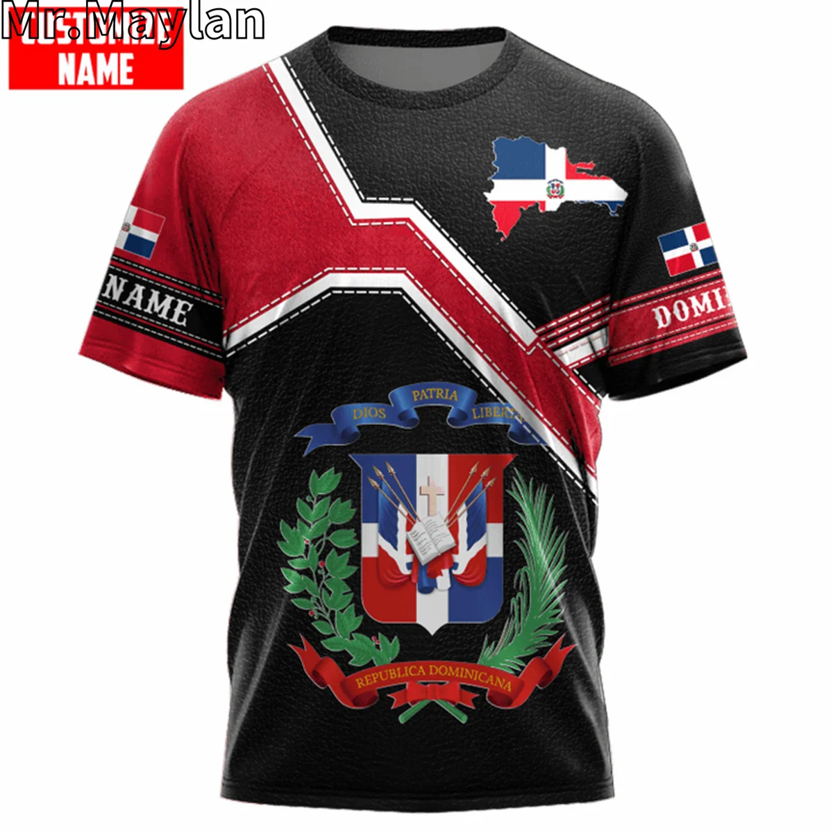 PERSONALIZED DOMINICAN REPUBLIC Flag Country Art 3D Tshirt Men/Women T-shirt Shorts Sleeve Unique Unisex Harajuku Streetwear T34