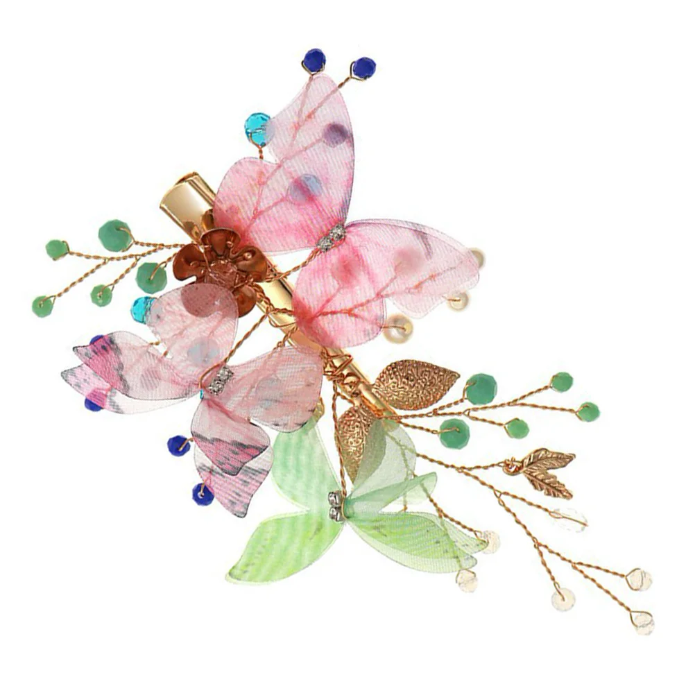 

Butterfly Side Braid Clip For Brides Colorful Alligator Barrettes Wedding Hair Accessories Decorative Pins Boho Ponytail Holder