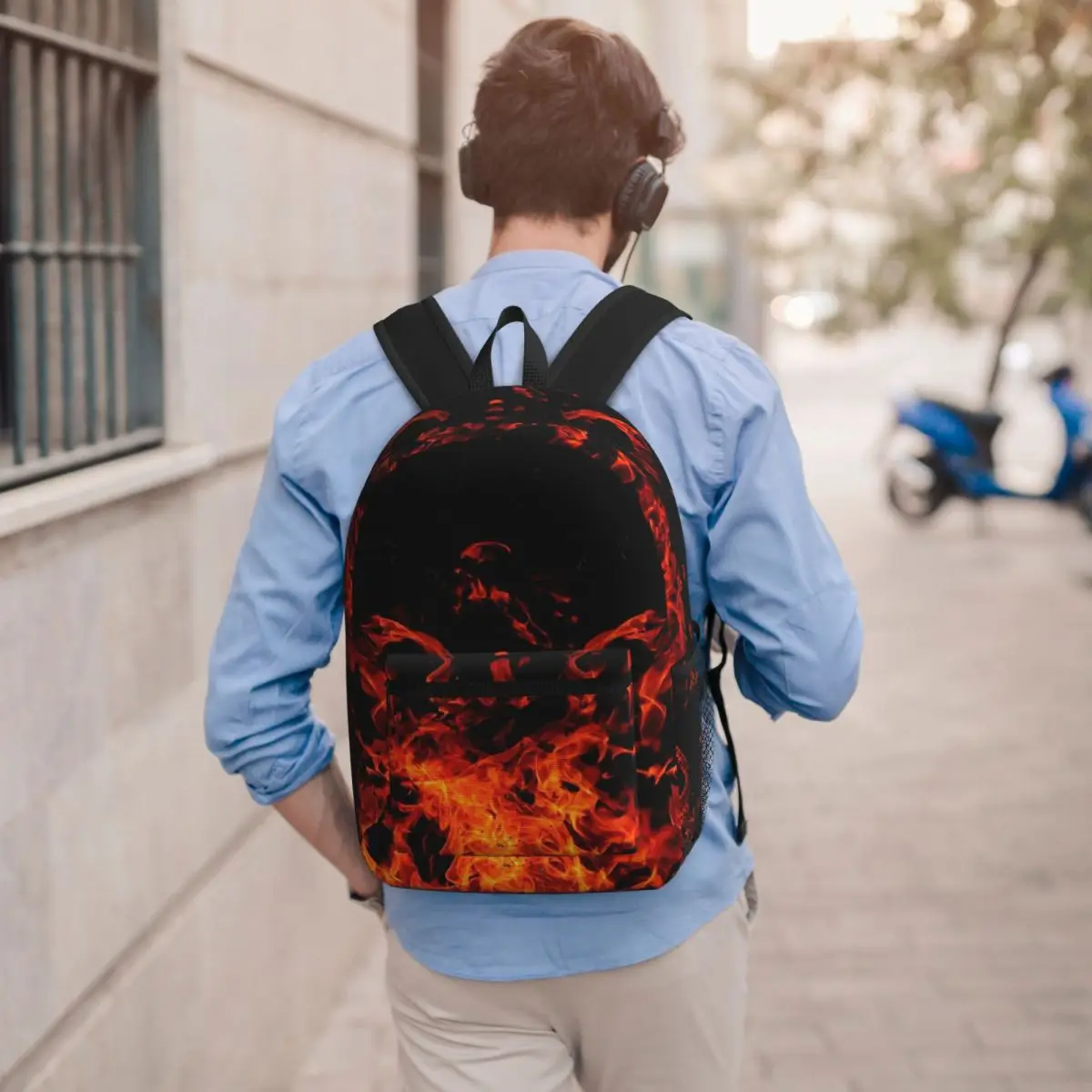 

Flame Patterns Of Fury Backpack Boys Girls BookBag Children School Bag Laptop Shoulder Bags for Men Women