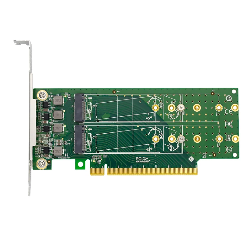 

PCIe x16 to 4-Port M.2 NVMe SSD Adapter- Low Profile4*M.2 NVMe PCIe 4.0 SSD for 2260,2280 and 22110mm