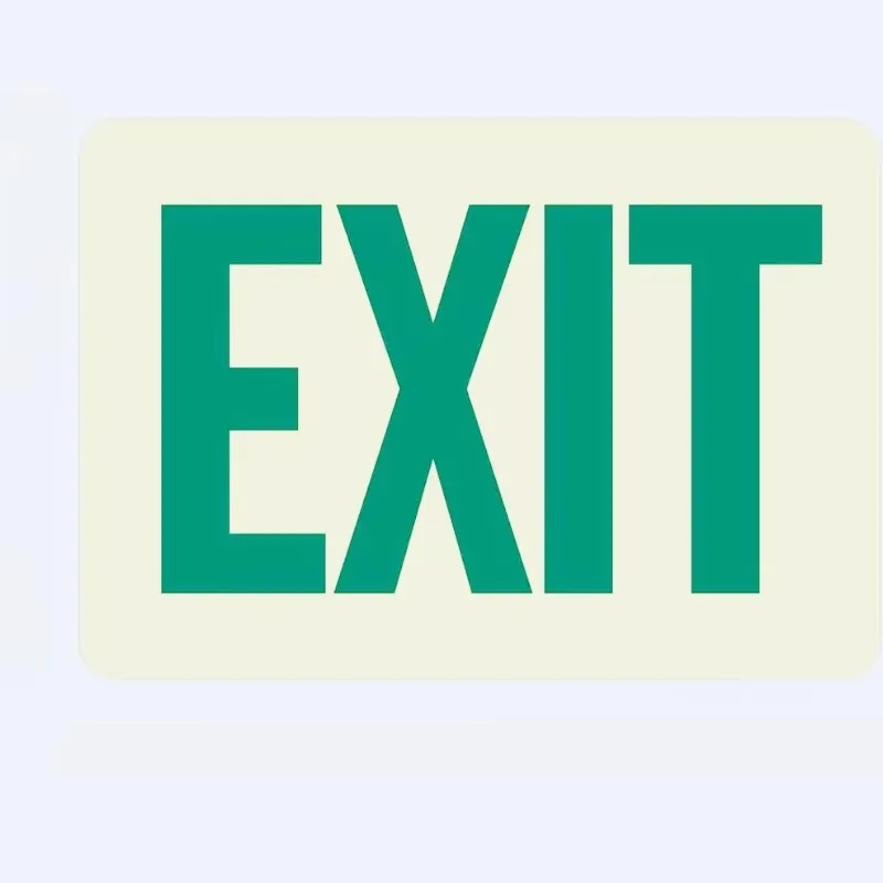 SmartSign Exit Sign Label  Laminated Vinyl Sticker Glow in the Dark, Night 15CM PVC KK