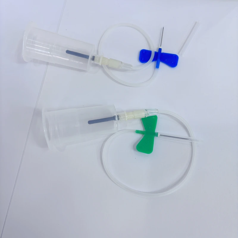 Safety Blood Collection Set ,Disposable 21G 23G Butterfly Needle+Plastic Vacuum Needle Holder Pet Medical Laboratory Consumables