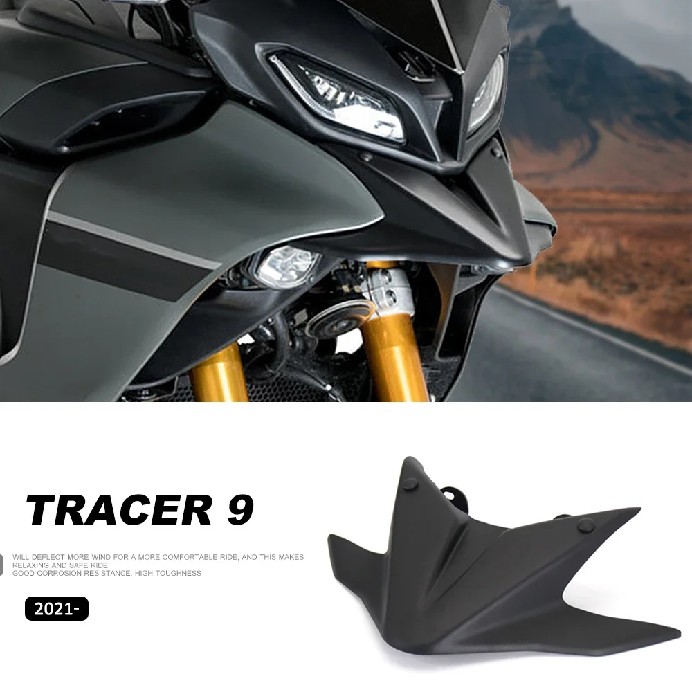 

New Black Front Wheel Fender For YAMAHA Tracer 900 GT TRACER 9 Tracer9 Tracer900 Beak Nose Cone Extension Cover 2021 2022 2023