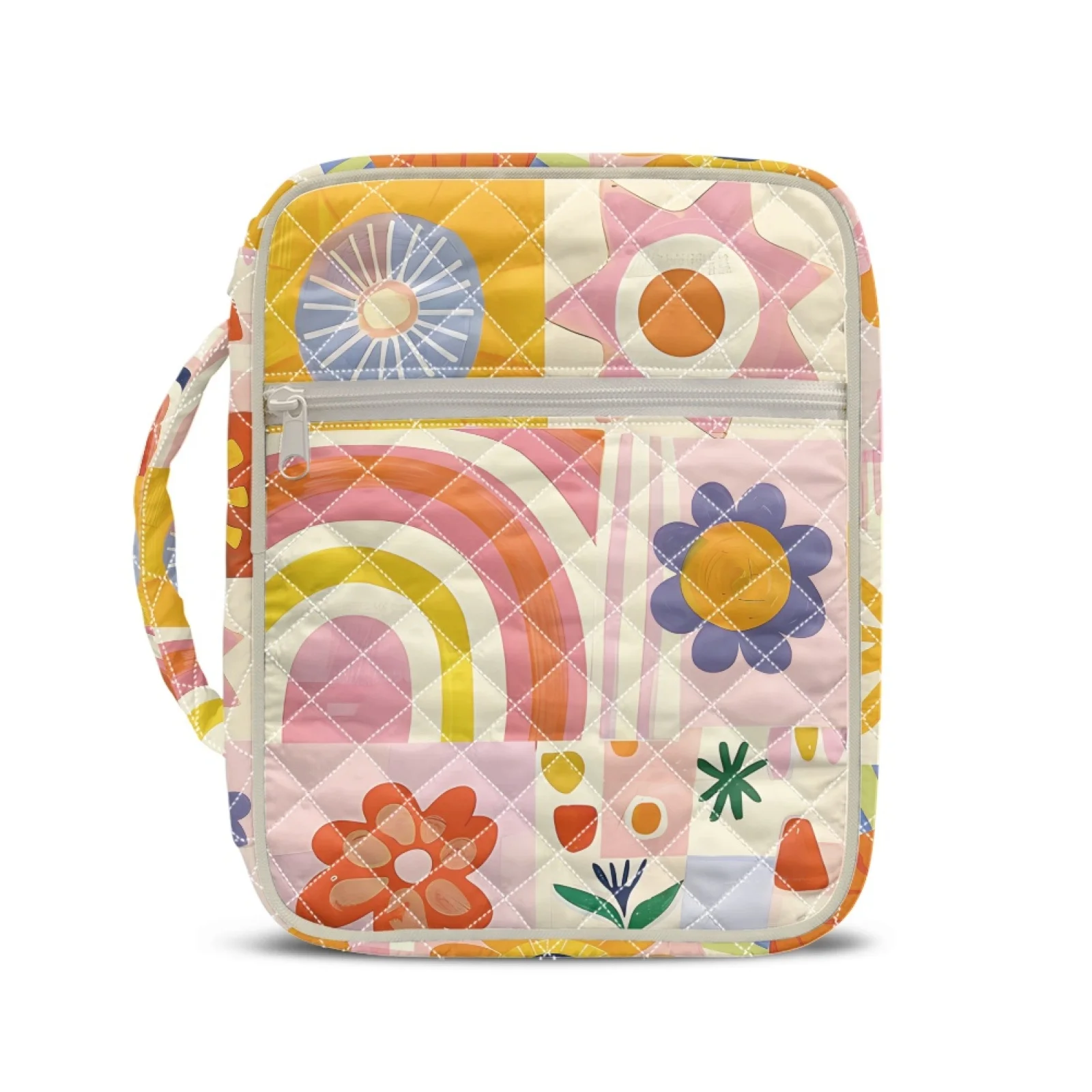 Coloranimal Japan Cherry Quilted Bible Case Polyester Fabric Reusable Quilted Bible Tote Bags for Pilgrimages Fashion 2026