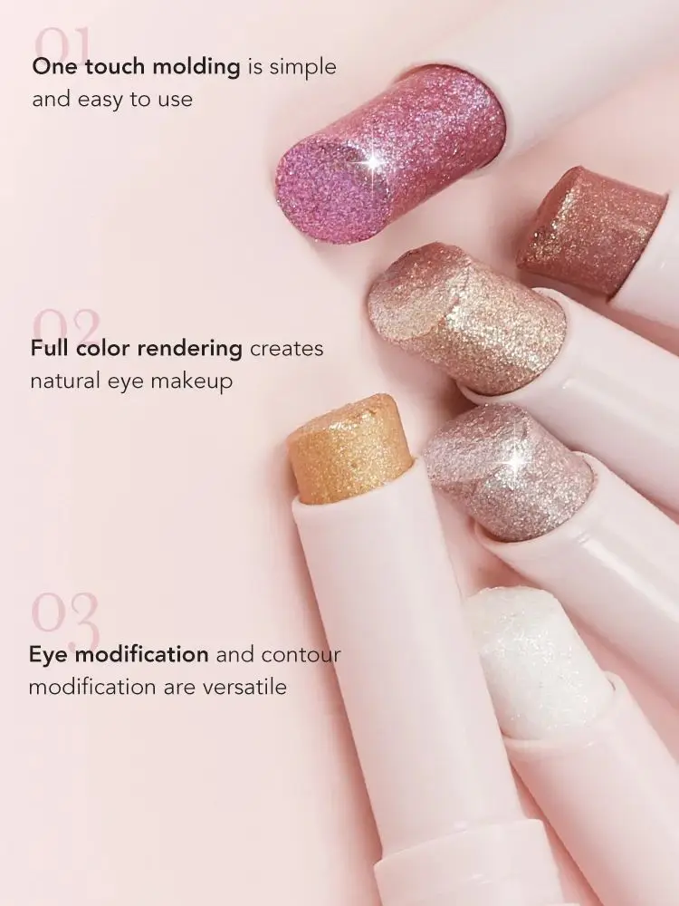 Bâton d'ombre à paupières en gelée, couleur brillante à l'eau, poudre Non volante quotidienne, imperméable, durable, maquillage gratuit, liquide