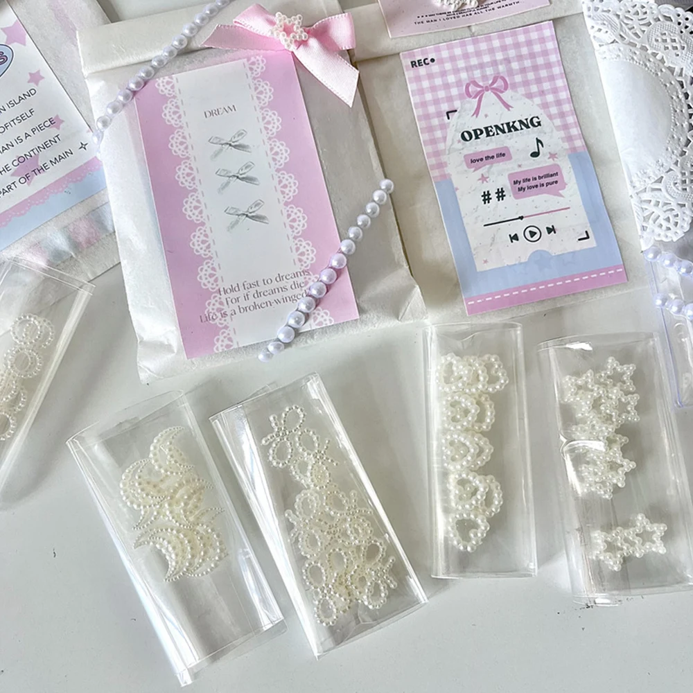 10PCS Cute Bow Moon Star Shape Card Bag Nail Jewelry Facial Sticker Accessory Packaging Material Resin Charm 3D DIY Card Holder