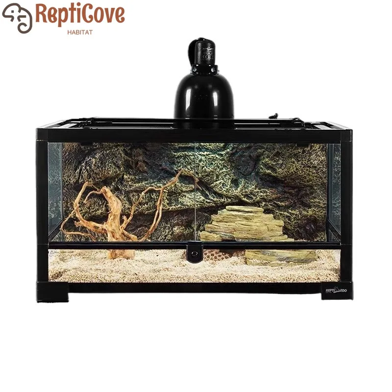 

Detachable Glass Climbing Pet Breeding Box for Lizard Tortoise Snake Tree Frog Hamster,Multi Purpose Reptile Small Animal Tank