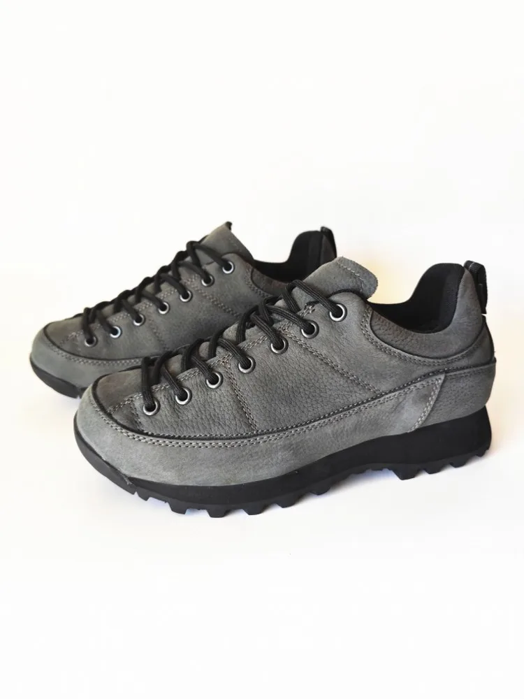 Comfortable Mens New Sneakers Genuine Leather Antiskid Outdoor Hiking Shoes Lace Up Breathable Walking Camping Male Fallow Sport