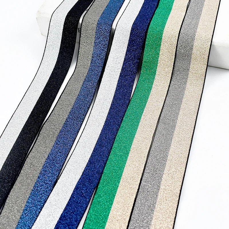 

Meetee 1/2/3M 4cm Bright Silk Dual Color Elastic Band Wide Rubber Stretch Bands Pants Waist Adjust Strap DIY Sewing Accessories