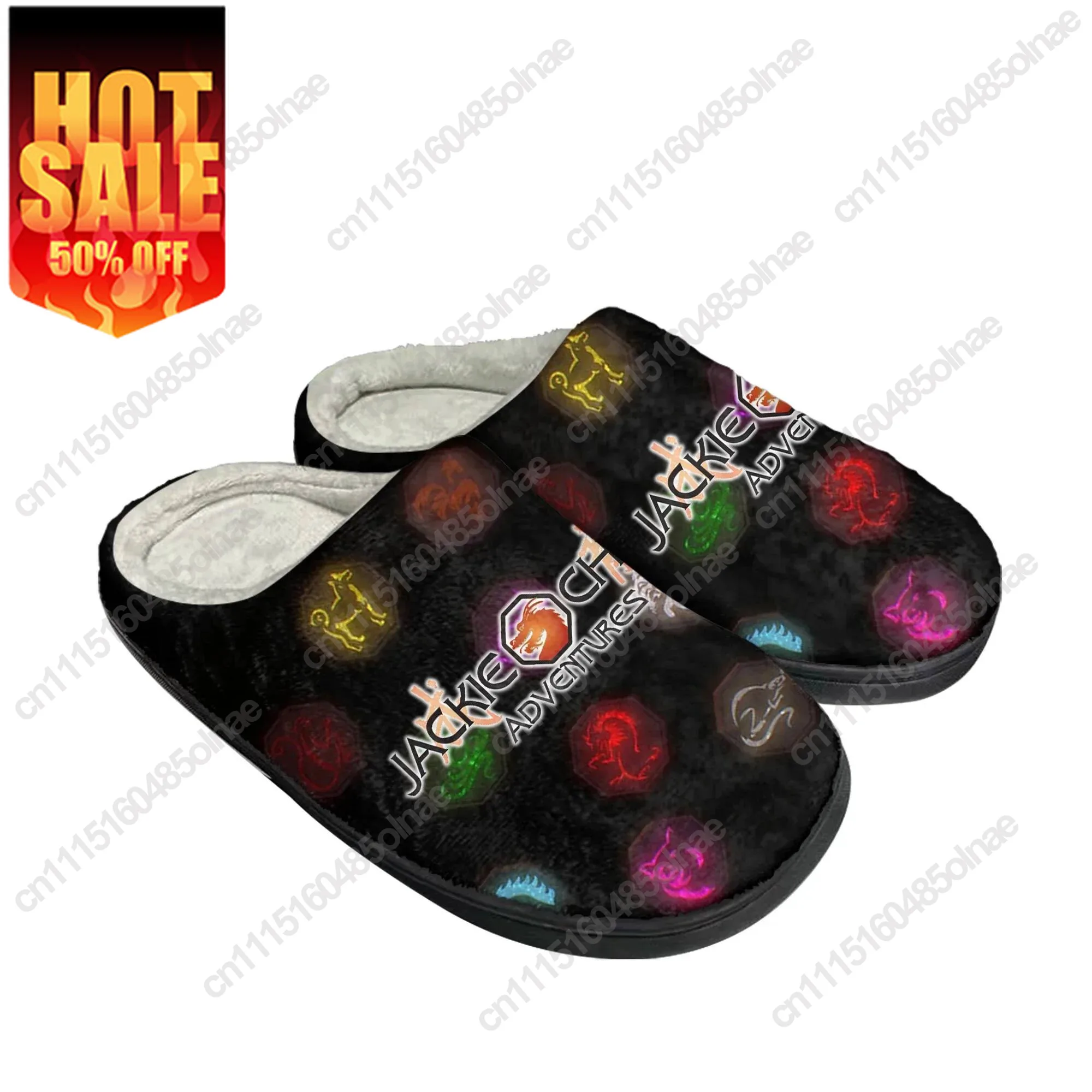 Jackie Chan Adventures Home Cotton Slippers Mens Womens Plush Bedroom Casual Keep Warm Shoes Anime Custom Thermal Indoor Slipper