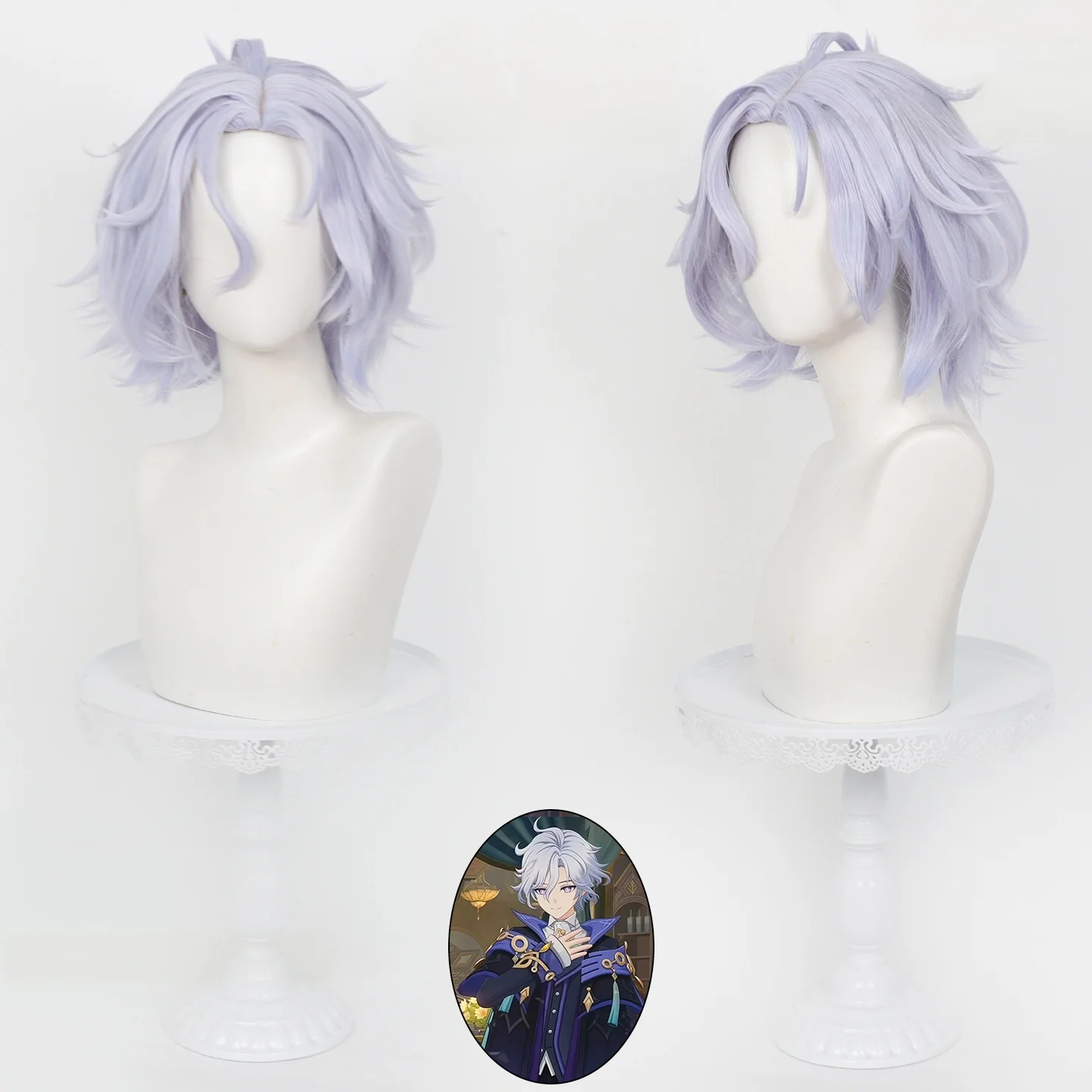 Mitya Cosplay Wig Rose Net Game Genshin Impact Mitya Wig Halloween Party