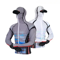2024 A Clothing New Arrival Men Fishing Clothing Outdoor Hooded Zipper Fishing Shirts Quick Dry Anti UV Fishing Jackets