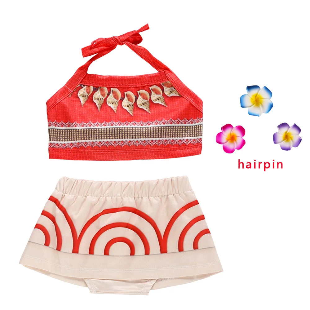 Kids Costume Toddler Adventure Outfit Girls Summer Vaiana Fancy Dress Up Clothes Birthday Moana Dress Gifts For Girl