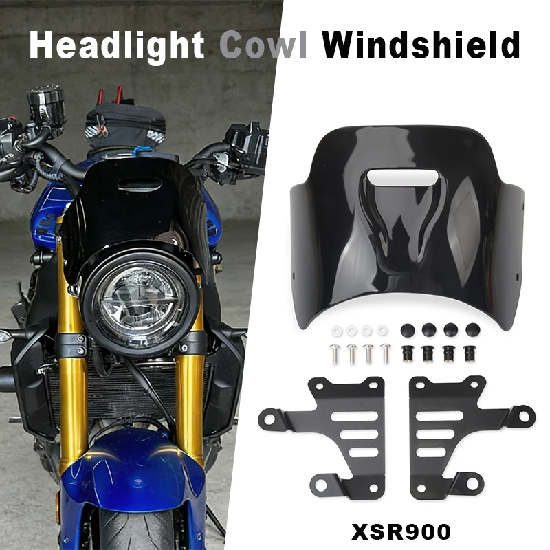 Motorcycle Visor Headlight Cowl Windscreen Windshield Wind Deflectors Shield Protector For XSR900 XSR 900 2022-2026