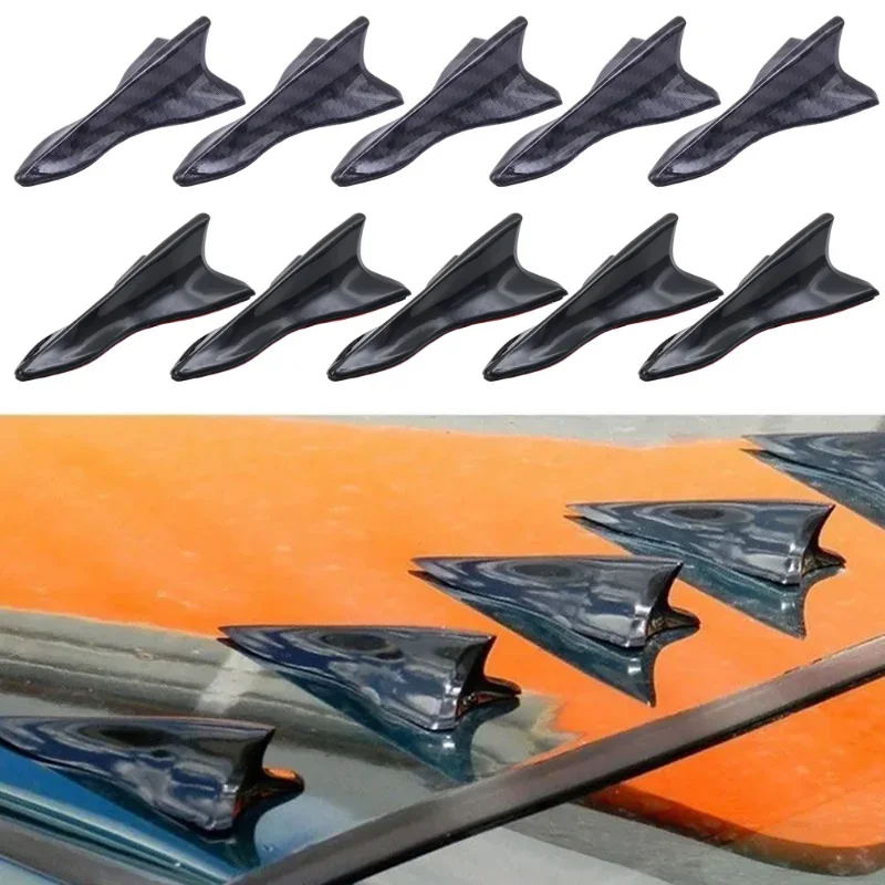 Universal Rear Roof Shark Fins Spoiler Wing Kit Shark Fin Diffuser Vortex Generator Car Roof Spoiler Bumper Spoiler