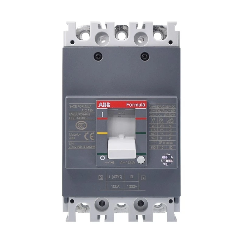 قاطع الدائرة الكهربائية المقولب ABB تركيبة تبديل الهواء A0A 3P/4P قاطع الدائرة المقولب 16A-100A، حامي التسرب ABB