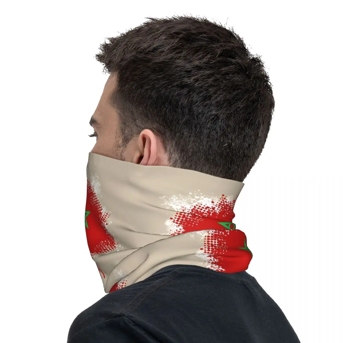 Balaclava Respirável Unisex para Adulto, Bandana Bandeira de Marrocos, Cobertura do Pescoço, Lenço Envoltório, Lenço de Ciclismo